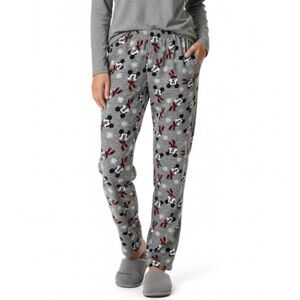 DISNEY Mickey Mouse Holiday Pajama Bottoms, Women’s M, Gray